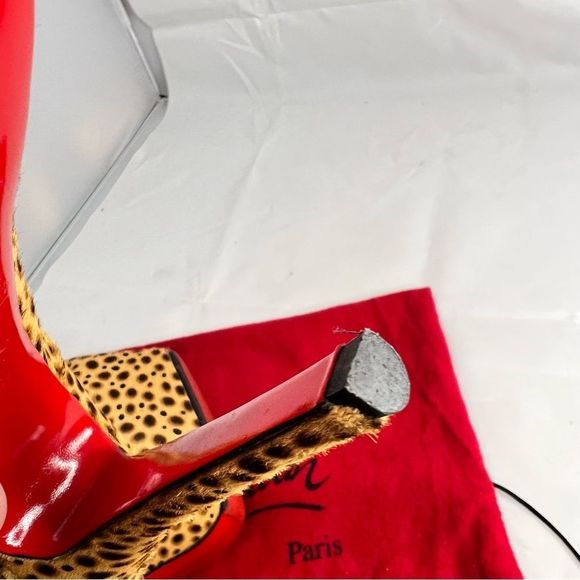 CHRISTIAN LOUBOUTIN Daffodil 160 brown pony jungle cheetah print platform - Picture 9 of 15